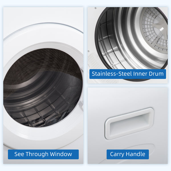 Sèche-linge compact, 1 300 W, 3,22 pi³, électrique, portable, avec 7 modes de séchage, pour appartement ou dortoir, blanc
