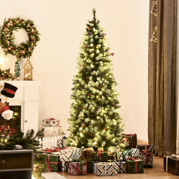 Sapin de Noël en forme de crayon givré de 6 pieds