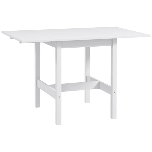 Table de cuisine à abattants de style campagnard pour petits espaces, blanche