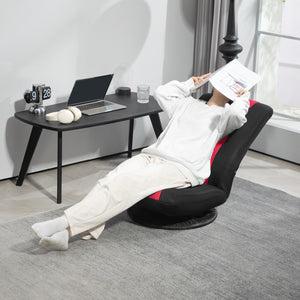 Chaise de sol pliante pivotante à 360 degrés, réglable sur 6 positions, rouge
