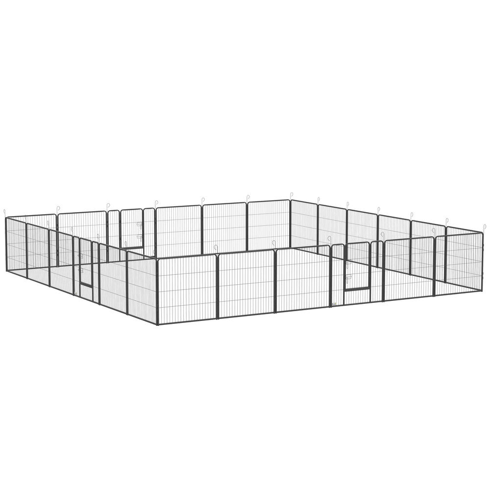 24-panel dog playpen, grey