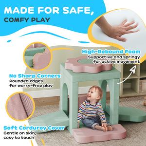 Jouets d'escalade 12 pièces avec piscine à balles (balles non incluses), vert