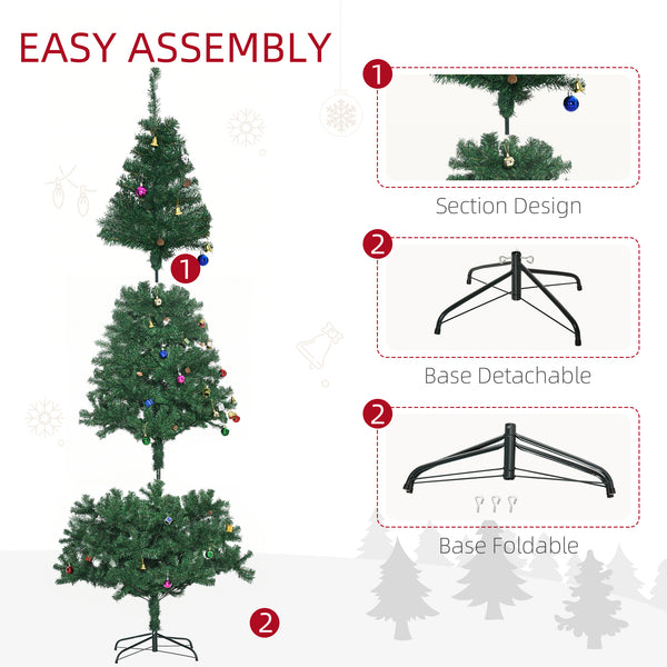 Sapin de Noël artificiel vert de 7 pieds avec décorations
