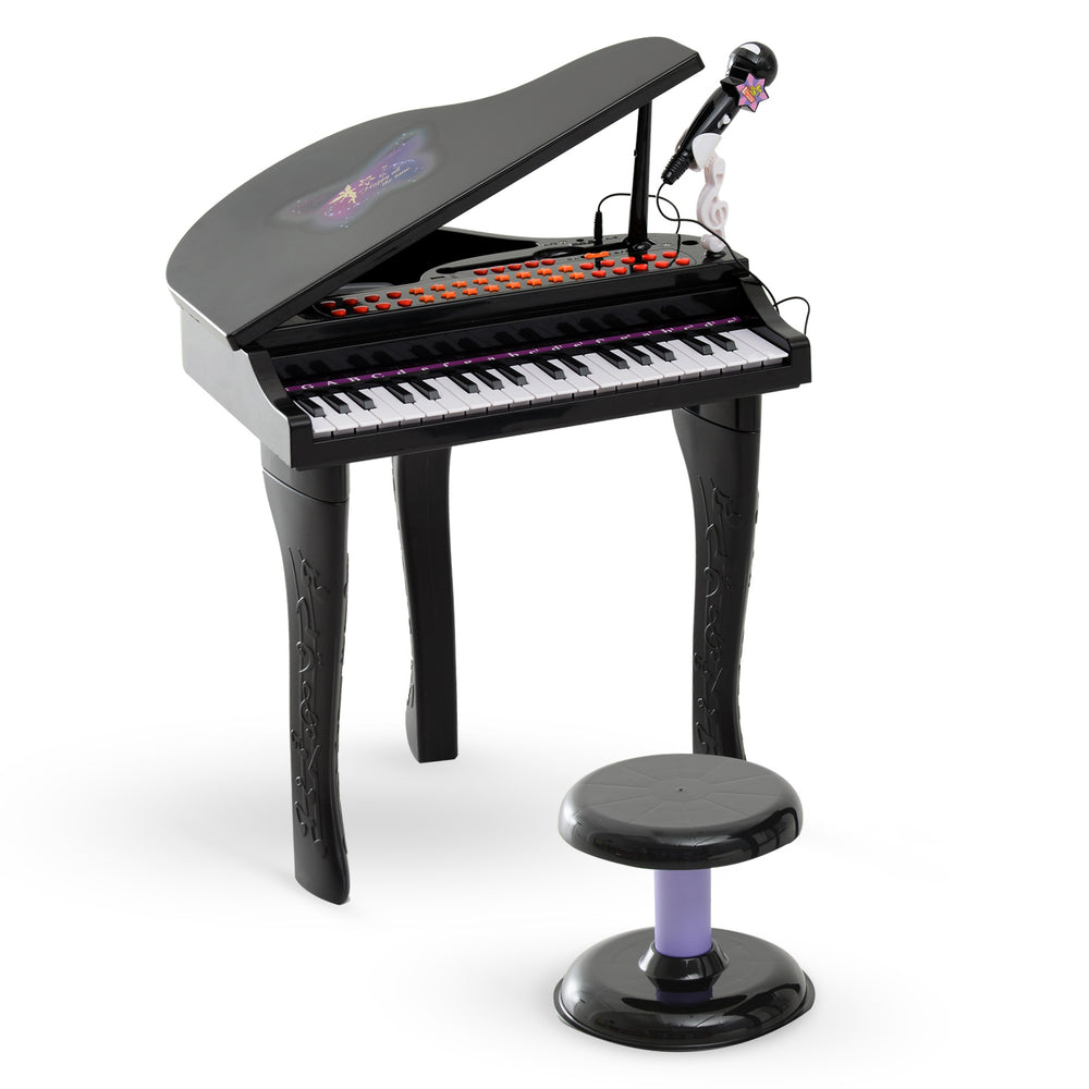 Mini piano électronique musical 37 touches avec micro, noir