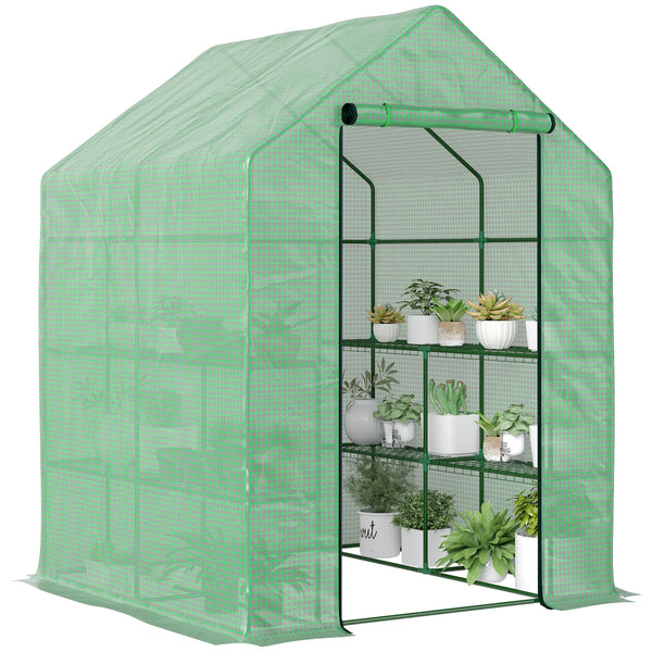 Portable garden greenhouse with 8 shelves