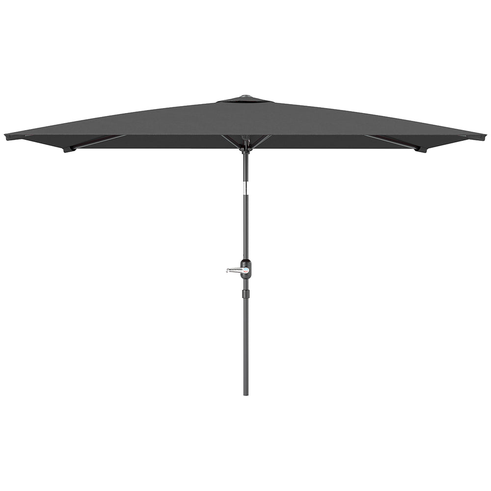 Parasol de jardin rectangulaire inclinable en aluminium 2 x 3 m, parasol de jardin, parasol d'extérieur avec manivelle, gris foncé