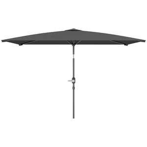 Parasol de jardin rectangulaire inclinable en aluminium 2 x 3 m, parasol de jardin, parasol d'extérieur avec manivelle, gris foncé