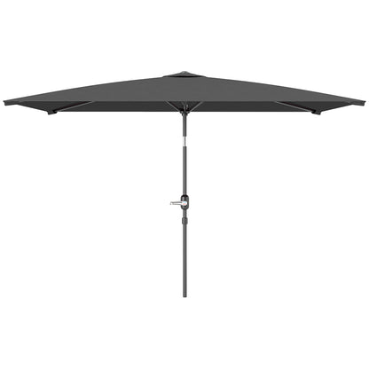 Parasol de jardin rectangulaire inclinable en aluminium 2 x 3 m, parasol de jardin, parasol d'extérieur avec manivelle, gris foncé