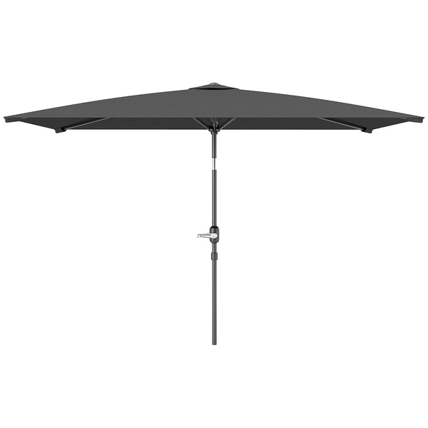 Parasol de jardin rectangulaire inclinable en aluminium 2 x 3 m, parasol de jardin, parasol d'extérieur avec manivelle, gris foncé