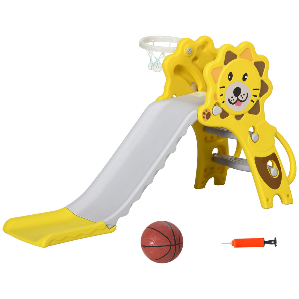 Toboggan 3 en 1 pour tout-petits avec motif lion, de 18 à 36 mois, jaune