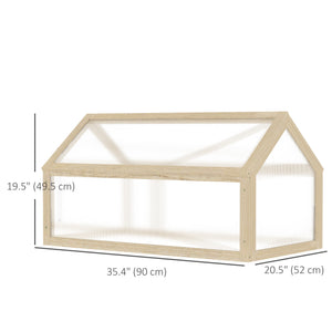 Serre de jardin surélevée portable en bois naturel avec couvercle ouvrant