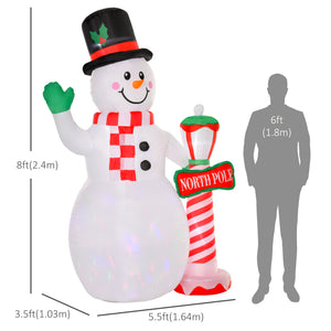 Décoration de Noël gonflable Bonhomme de neige de 7,9 pieds