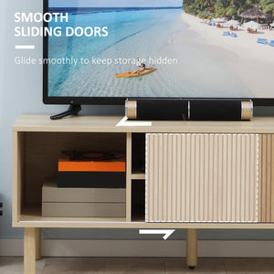 Meuble moderne pour téléviseurs jusqu'à 50 pouces, couleur naturelle