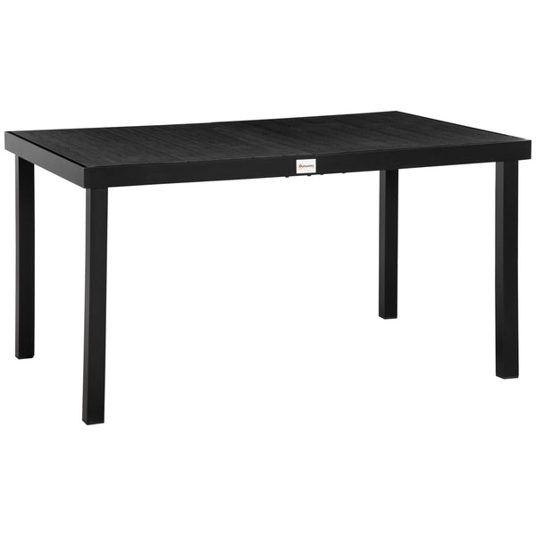 Table de jardin rectangulaire en aluminium, noire