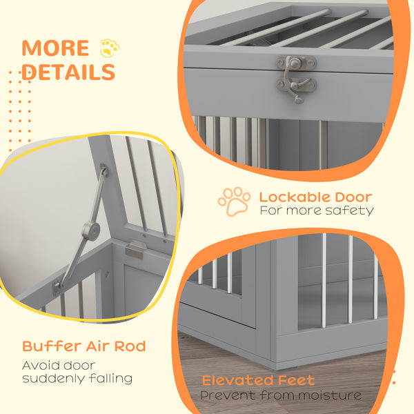 Meuble cage de 31,5 pouces avec double porte, gris