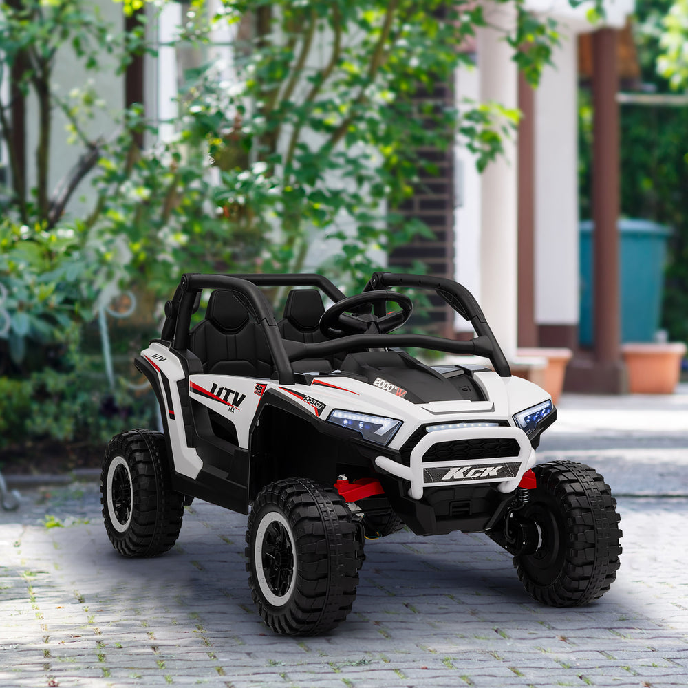 24V 2-seater electric truck with spring suspension, white