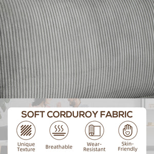 Canapé 3 places en tissu avec coussin à ressorts et porte-gobelets, gris clair