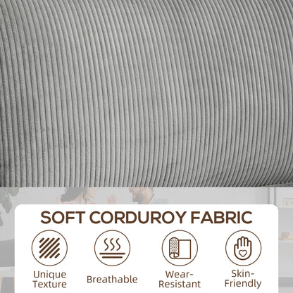 3-seater fabric sofa with spring cushion and cup holders, light grey