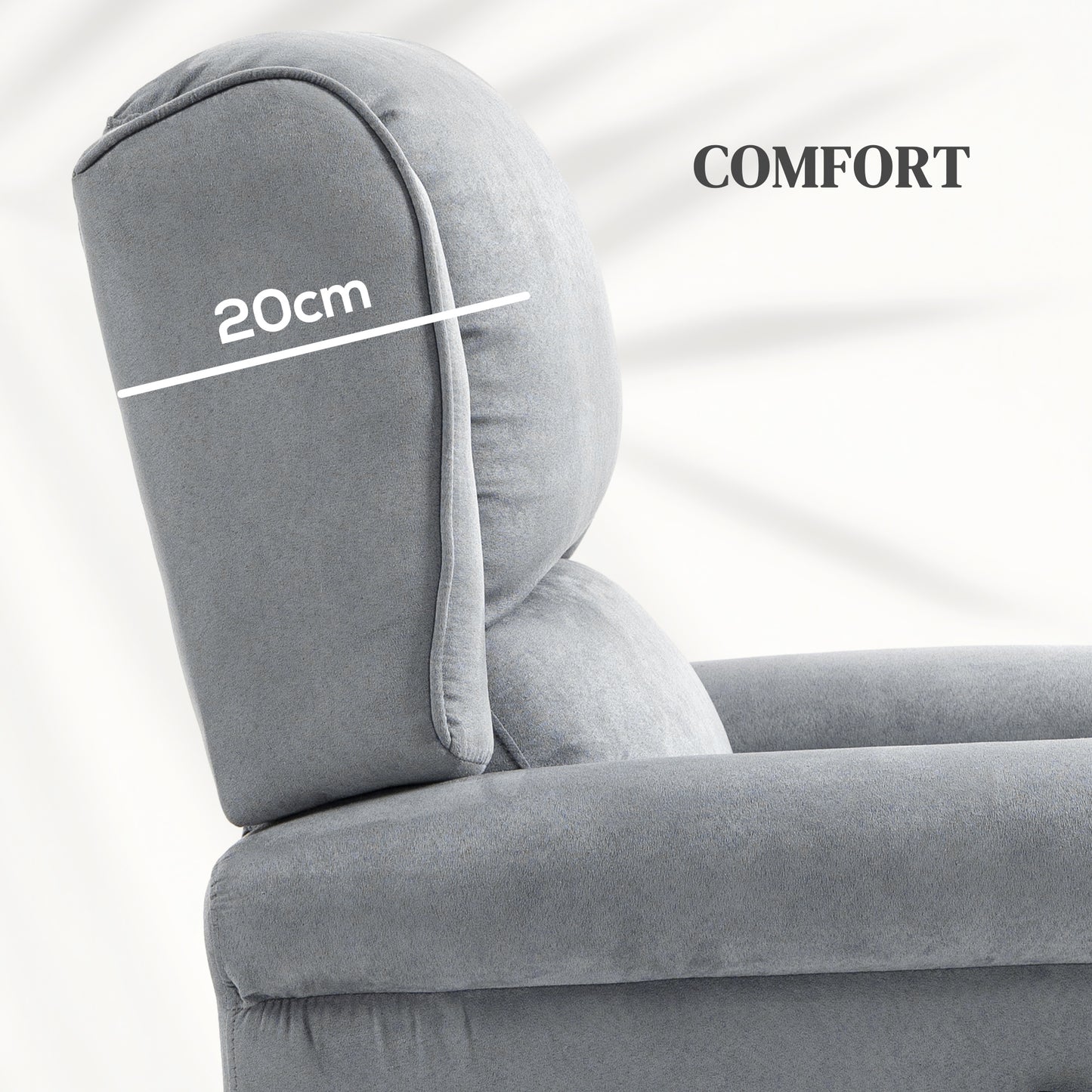 Fauteuil inclinable à massage par vibrations avec repose-pieds extensible, télécommande, poche, gris