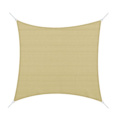 Outdoor Rectangular Shade Sail - 12' x 12' with Bag, Sand
