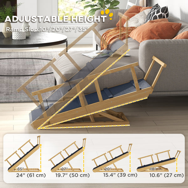 Escalier réglable et pliable avec tapis antidérapant