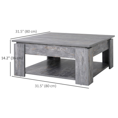 Table basse moderne avec étagère de rangement, grise