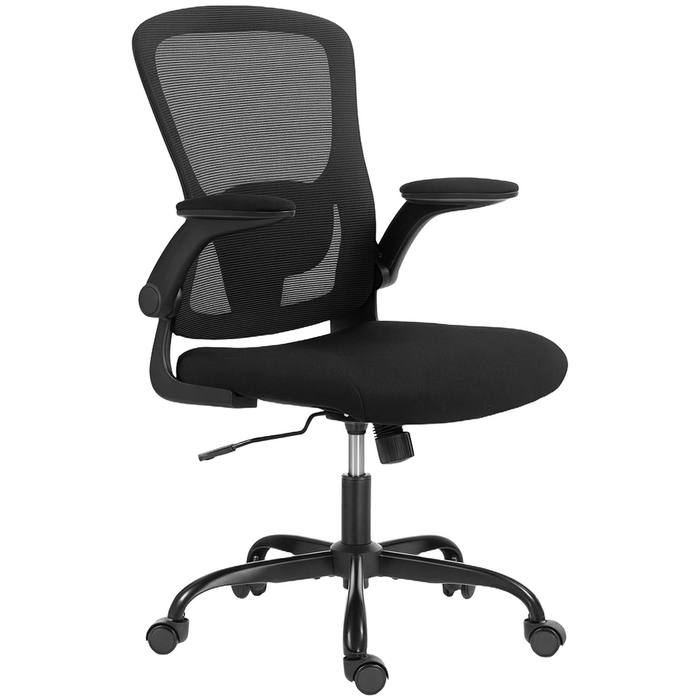 Chaise de bureau ergonomique en maille avec soutien lombaire 4D, noire