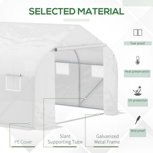Portable garden tunnel greenhouse - White