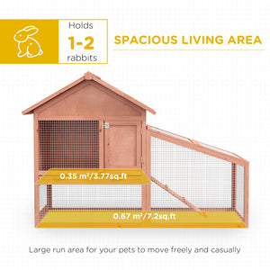 Outdoor 2-Tier Rabbit Hutch with Removable Tray, Ramp, and Asphalt Roof