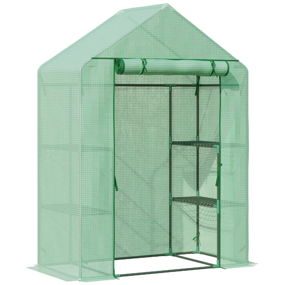 Portable garden greenhouse with 4 shelves