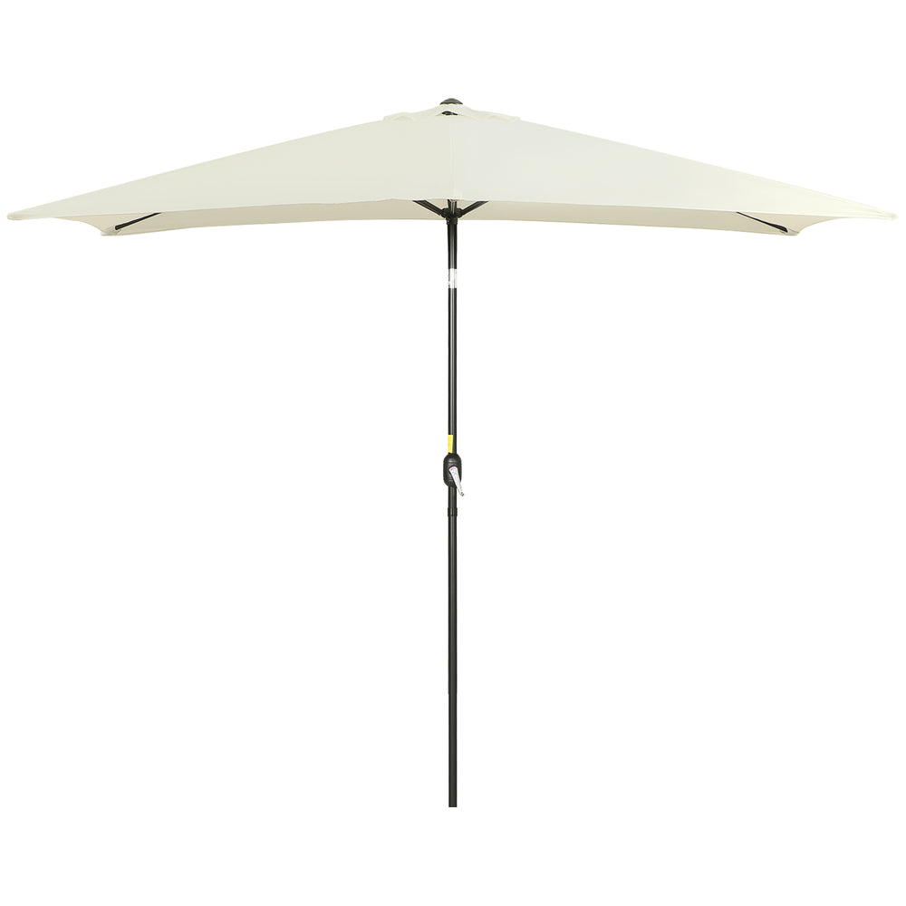 Parasol de jardin rectangulaire inclinable en aluminium 2 x 3 m, parasol de jardin, parasol d'extérieur avec manivelle, blanc crème