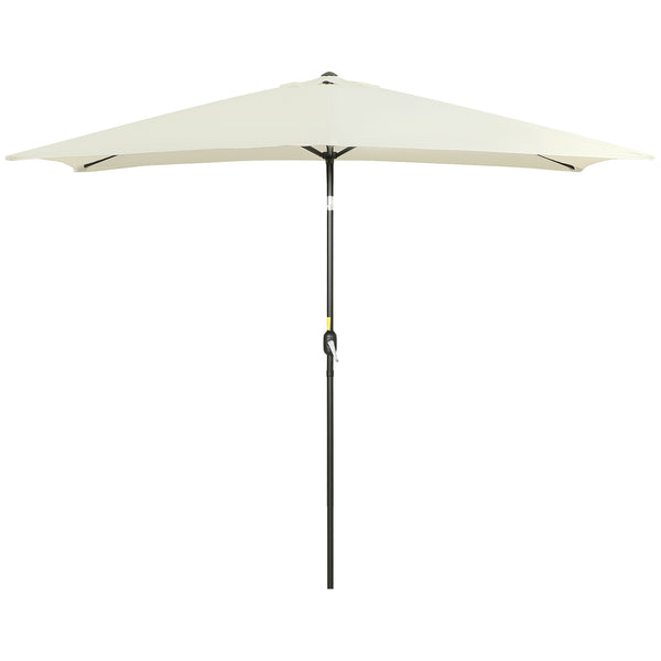 Parasol de jardin rectangulaire inclinable en aluminium 2 x 3 m, parasol de jardin, parasol d'extérieur avec manivelle, blanc crème