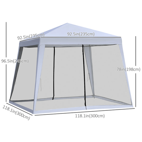 Tente de jardin 10 x 10 avec moustiquaire, gris