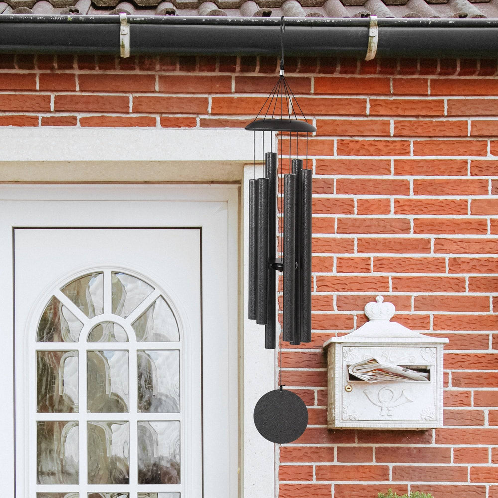 Carillon éolien avec 6 tubes en aluminium et crochet