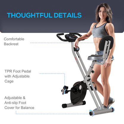 Vélo d'appartement pliable avec 8 niveaux de résistance magnétique, pour entraînement cardio, noir