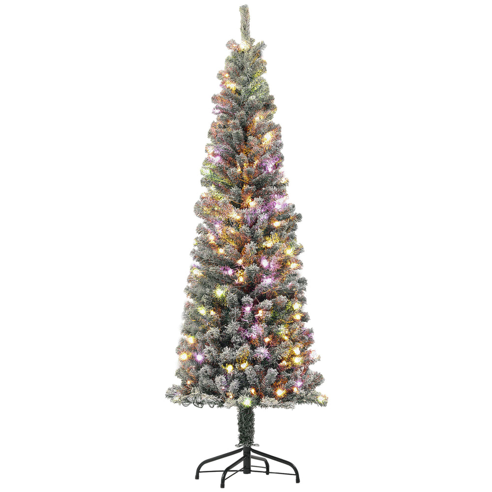 Sapin de Noël artificiel pré-éclairé givré de 6 pieds avec télécommande
