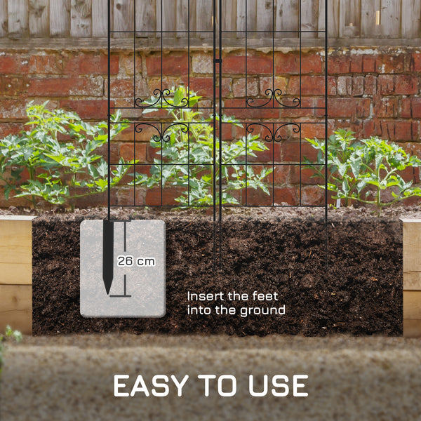 Ensemble de 2 treillis de jardin pour plantes grimpantes