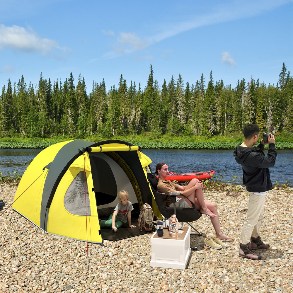 Tente de camping avec auvent et tapis de sol intégré