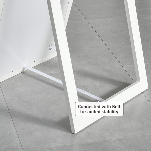 Standing mirror with frame, white