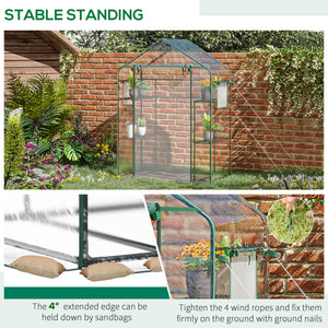 Direct access greenhouse with 4 shelves