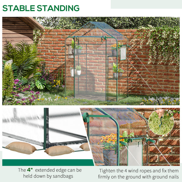 Direct access greenhouse with 4 shelves