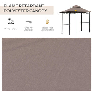 Tente de barbecue 8' x 5' avec auvent à deux niveaux pour pare-soleil extérieur