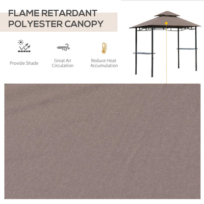 8' x 5' BBQ Tent with Two Tier Canopy for Outdoor Sun Shade