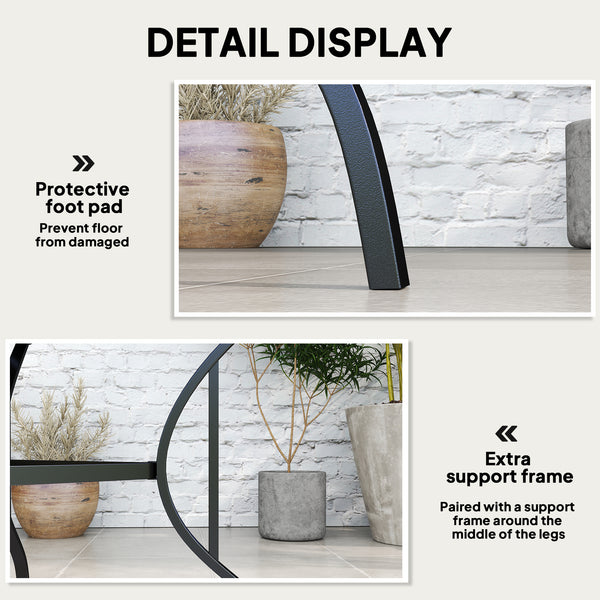 Table de jardin carrée avec trou pour parasol