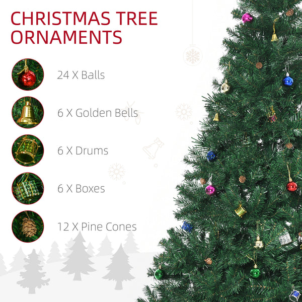 Sapin de Noël artificiel vert de 7 pieds avec décorations