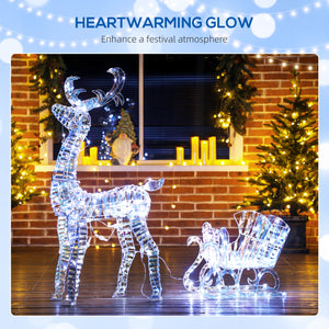 Renne de Noël illuminé avec traîneau