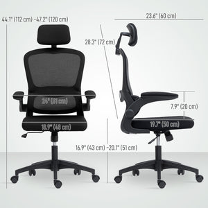Ergonomic mesh office chair with lumbar support, black