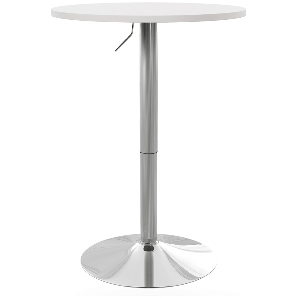 Table de bar haute avec plateau pivotant, blanche