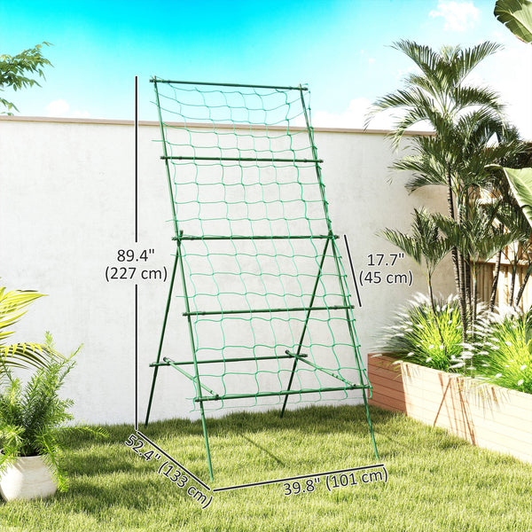 A-frame plant support with support net