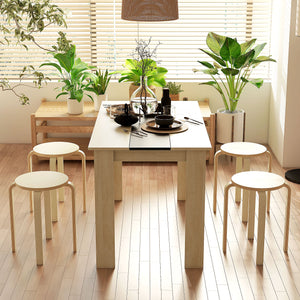 Round Stackable Chairs Set of 4, 18-Inch Backless Stacking Stools for Kitchen, Dining Room, Office, Outdoors